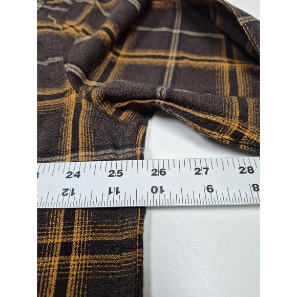 Carbon2cobalt Shirt Mens XL Brown Plaid Flannel Button Front Long Sleeve Casual - Picture 7 of 10